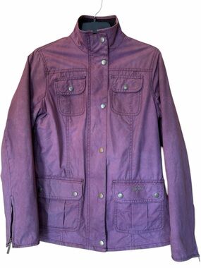 Barbour Classic Wax Cotton Jacket Burgundy Sz 6